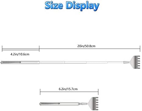 YIMICOO Extendable Back Scratcher for Men 3 Pack Portable Telescopic Metal Back Scratchers/Hand Massager with Pocket Clip for Thanksgiving, Birthday, Christmas Gifts