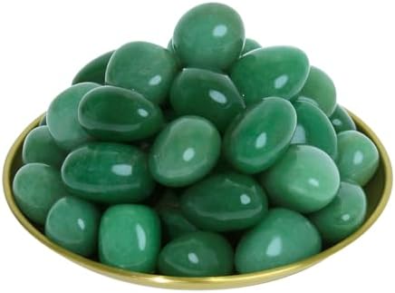 Brazilian Tumbled Polished Natural Green Aventurine Crystals, Crystals and Healing Stones Quartz Bulk for Wicca, Reiki, Healing Energy, Chakra Stones, Witchcraft Supplies(10 Pcs)