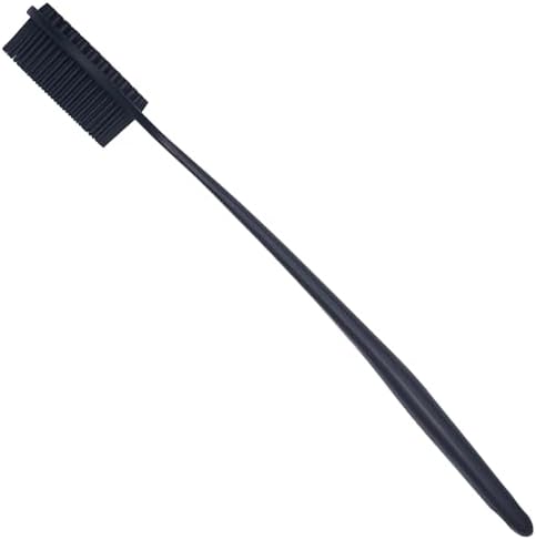 DNC Back Scrubber for Shower Soft Silicone Bath Body Brush with Long Handle (Black)