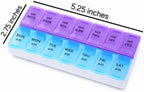 7-Day AM PM Travel Pill Container, 2 Times a Day, Convenient Travel Pill Organizer and Planner, Compact, Portable 7-Day Medicine Organizer Box with 14 Compartments for Home, Travel, Office, BPA-Free