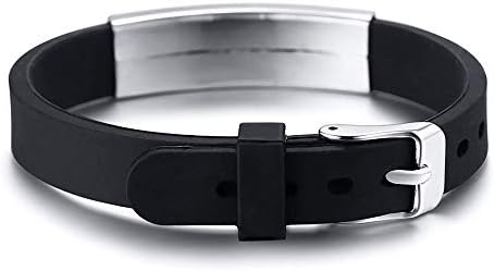 Medical Alert Customized ID Bracelet Free Custom Engraving Personalized Gift Adjustable Wristband for Men Women in Emergency First Aid