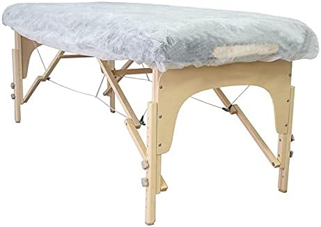 Greenour Waterproof Disposable Massage Bed Sheets with Elastic- 10 Pack Laminated Polypropylene Table Covers for Spa, Tattoo, Clinic (88 x 36 inches White)