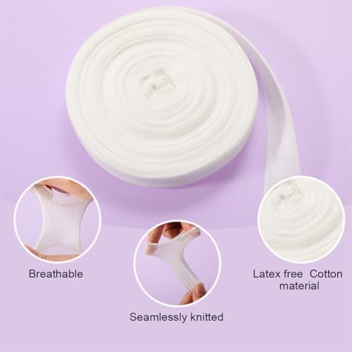 Tubular Stockinette Gauze Finger Tubular Bandage 21.9 Yard Breathable Net Wound Dressing Retainer for Thumb Toe with 3PCS Finger Splint