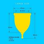 Tampon Pad Alternative - Menstrual Cup - Large Capacity Period Cup For Heavy Flow Users, Soft, Flexible