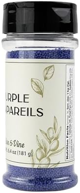 Olive & Vine Purple Nonpareils, Sweet & Crunchy, For Baking & Decorating, Rich Tradition, Authentic Taste, For Global Recipes (6.4 Ounce)