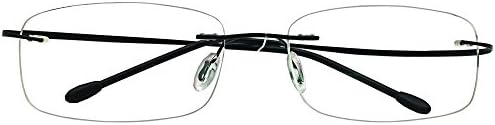 Rimless Computer Readers +2.75 Mens Womens Black Frame Reading Glasses Spectacles w Case