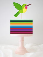 Edible Serape Design Cake Border Edible Cake Topper Edible Cake Toppers Frosting Sheet Icing Edible Sticker Cake Decal Decoration (hummingbird not included)