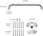 2 Pack 24 Inch Chrome Shower Grab Bar - 1.5" Diameter, ZUEXT Stainless Steel Bathroom Grab Bar Handle, Bathroom Balance Bar, Safety Hand Rail Support, Handicap Injury Elderly Senior Assist Bath Handle