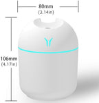 Portable Humidifier and Essential Oil Diffuser, 250ML 2-in-1 Cool Mist USB Aroma Diffuser, Small Quiet Air Humidifier for Bedroom, Car, Office, Travel (White)