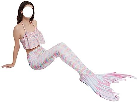 LVTFCO Adult Mermaid Adult Performance Wear, Fishtail Princess Dress 3-piece Set, Game Anime Cosplay Costume