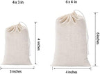 20 Pcs Muslin Drawstring Bags - Natural Unbleached Cotton Straining Herbs Cheesecloth Bags for Coffee Tea Brew, Soup Gravy Broth Stew, Bone Broth Brew, Spice, 4 x 3 Inches