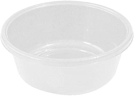 YBM HOME Round Plastic Wash Basin (Pearl White, 13")