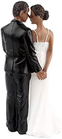 Wedding Resin Groom Bride Black Couple Figurine Cake Topper