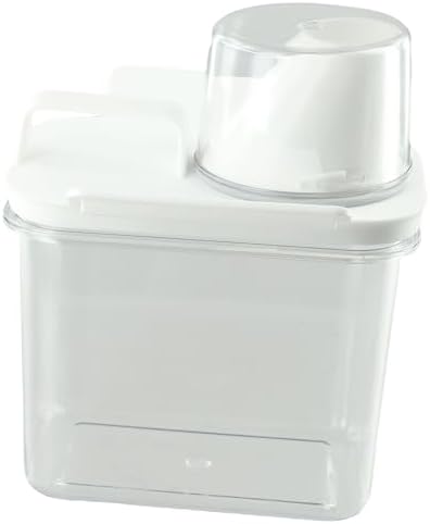 Airtight Laundry Detergent Container with Measuring Cup, Moisture Proof Storage Bin for Washing Powder and Liquid Soap, Large Capacity(1100ML)