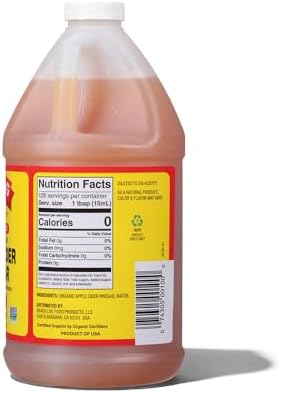 Bragg Organic Apple Cider Vinegar 64oz with the Mother + Bragg Organic Coconut Liquid Aminos Seasoning 128oz