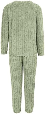 Fleece Pajamas Sets for Women Fall Winter Warm Soft Flannel 2 Piece Lounge Wear Ladies Cute Pius Size Fuzzy Sleepwear