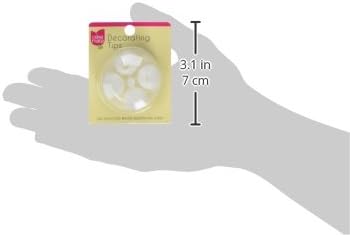 Cake Mate White Decorating Tips, 4 Pack, Round Opening, Plastic Material