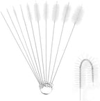 10-Piece Test Tube Brush Set, Nylon Stainless Steel Cleaning Brushes for Laboratory, Bottles, and Narrow Containers, Flexible and Long-Lasting