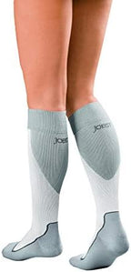 JOBST - 7528901 Sport Knee High 15-20 mmHg Compression Socks, White/Grey, Medium