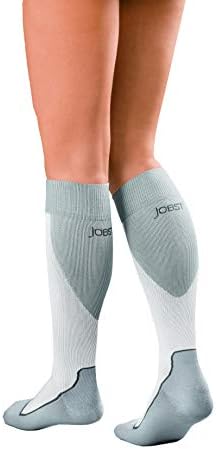 JOBST - 7528901 Sport Knee High 15-20 mmHg Compression Socks, White/Grey, Medium