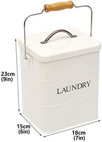 Laundry Powder Bin, Washing Powder Storage Tin with Scoop, Airtight Lid & Handles, Laundry Detergent Powder Storage Box - Perfect for Holding Pods Tablets Capsules Powder Detergent-White