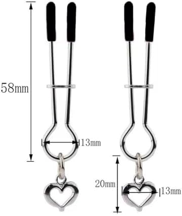 Nipple Clamps Clip for Women Men Adjustable Metal Body Clamps for Women Non-Piercing Body Rings Faux Body Jewelry (Black)