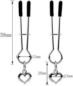 Nipple Clamps Clip for Women Men Adjustable Metal Body Clamps for Women Non-Piercing Body Rings Faux Body Jewelry (Black)