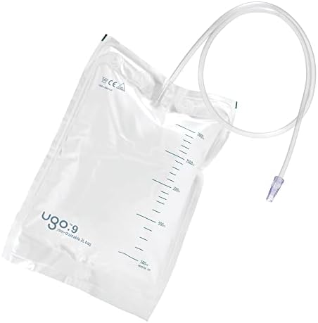 Ugo 2L Night Bags (x10) – Urine Drainage Bags/Catheter Night Bags, T Tap or Lever Tap with Kink Free Connection (Pack of 10) (Ugo 9 - Single Use Non Drainable, Non-Sterile)