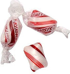 Peppermint Red & White Cylinder Shaped Mint Candy Twists - 5 Pounds-Individually Wrapped