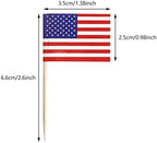 100 Pack USA American Flag US Toothpick Flags, Cocktail Picks Mini Stick Cupcake Toppers Country Picks Party Decoration Celebration Cocktail Food Bar Cake Flags (American)