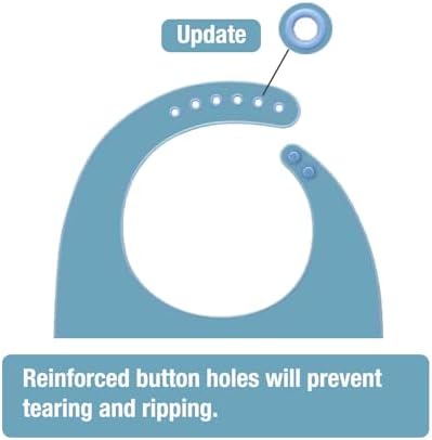 Emptycolor Silicone Adult Bib for Men & Women Waterproof Bib with Food Catcher, Adjustable & Washable Adult Bibs for Elderly Eating, BPA-Free, Blue