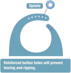Emptycolor Silicone Adult Bib for Men & Women Waterproof Bib with Food Catcher, Adjustable & Washable Adult Bibs for Elderly Eating, BPA-Free, Blue