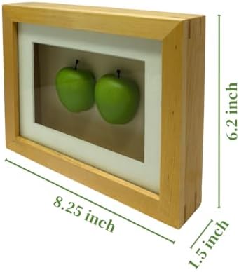 Home Decor Kitchen Wall Art Frame, Three-Dimensional Green Apple Mockup Decor, 8.25 x 6.2 x 1.5 Inches, Small Size, Ready to Use, No Frame Needed