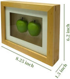 Home Decor Kitchen Wall Art Frame, Three-Dimensional Green Apple Mockup Decor, 8.25 x 6.2 x 1.5 Inches, Small Size, Ready to Use, No Frame Needed
