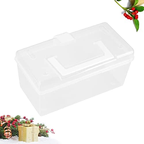 Cabilock 2pcs Portable First Aid Box Large Capacity Medicine Storage Organizer with Handle Transparent Design Durable Plastic for Home Travel Camping Emergencies White