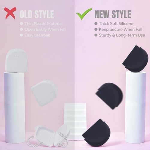 Retainer Case, Silicone Squeeze Top Retainer Holder with Lanyard, Slim Cute Aligner Case with Vent Holes, Portable Night Mouth Guard Container Denture Box for Travel (Black)