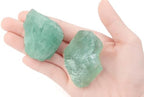 2Pcs Green Fluorite 1.8-2.2" Large Raw Crystals Natural Stones Rough Healing Crystals Green Fluorite for Tumbling Rocks Reiki Polishing Wire Wrapping Wicca Gifts DIY Tumbling Rock