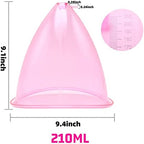 Buttocks Vacuum Cups 210ml, XXL Vacuum Therapy Cupping Machine Accessories 9.4 inch Diameter Butt Suction Cups with Y-Hose for Bigger Butt Lifting Body Massage, 1 Pair (Pink)