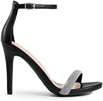 DREAM PAIRS Women's High Heels Flower Ankle Strap Stilettos Round Open Toe Dressy Sexy Sandals
