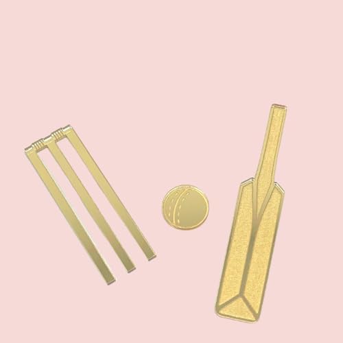 Cricket Cake Decorations,Cricketer Bat Wickets Ball Cake Topper,Cricket Bat Theme Cake Topper for Cricket Player, Cricket Birthday Decorations