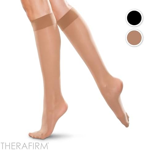 THERAFIRM Knee High Support Stockings - 20-30mmHg Moderate Compression Nylons