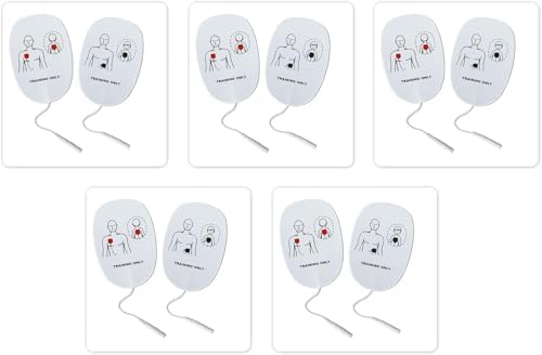 AED Trainer Pads, 5 Pairs Practice Trainer Pads for XFT Mini AED Trainer Pads (Adult & Child Pads), Use for XFT-D0009, XFT-120N, XFT-120NB, XFT-120GA, Replacement AED Trainer Pads