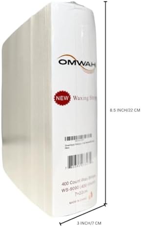 Omwah Beauty Facial and Body Non Woven Epilating Wax Strips Large 3 x 9 Hair Removal 400 Count