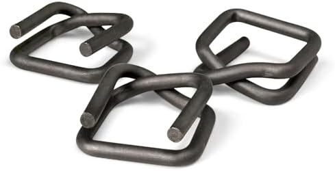 ESK Packaging® 3/4" Strapping Buckle – Reusable Heavy-Duty Self Locking Phosphate Coated Wire Buckles for Cord Strapping, Metal Buckle 100/Case