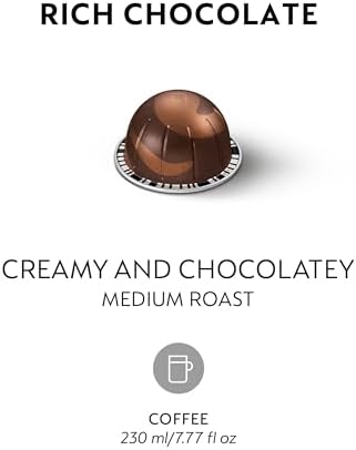 Nespresso Capsules Vertuo, Rich Chocolate, Mild Roast Coffee, 30-Count Coffee Pods, Brews 7.8 oz.
