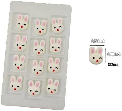 Edible 12 pcs Easter Themed Sugar Easter Rabbit cake decorations, Bunny cupcake toppers, perfect Icing Cookies decro for Cupcakes, Cake, Macaron and Cakecicles Decorating