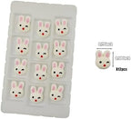Edible 12 pcs Easter Themed Sugar Easter Rabbit cake decorations, Bunny cupcake toppers, perfect Icing Cookies decro for Cupcakes, Cake, Macaron and Cakecicles Decorating