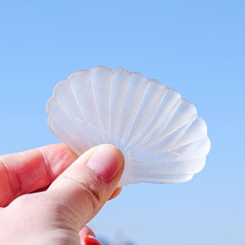 Erliway Natural Selenite Seashell 2.75" Large Selenite Quartz Crystal Seashell Healing Stone Carved Ornaments for Cleansing Protection Reiki Spiritual Healing Home Decor