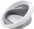 SAMMART 5.5L (1.4 Gallon) Collapsible Plastic Bucket with Lid - Foldable Round Tub with Lid - Portable Fishing Water Pail - Space Saving Outdoor Waterpot. (White/Grey, 1)