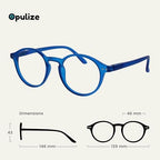 OPULIZE REY Reading Glasses for Women Men, Retro Round Frame with Spring Hinges, Matte Blue +3.00 (Pack of 1)